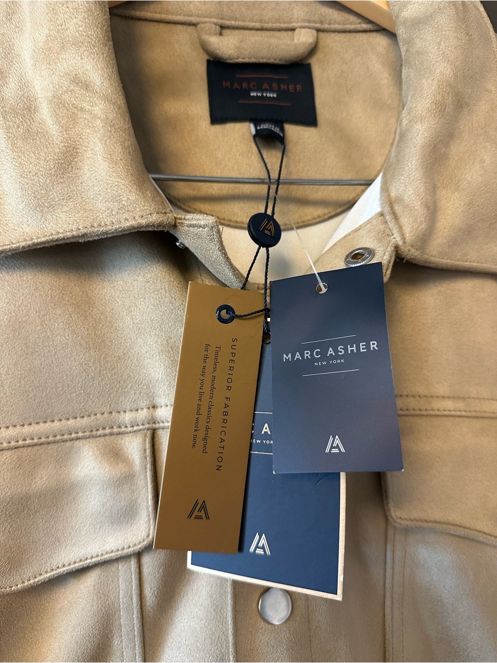 NWT Marc Asher Beige Camel Trucker Jacket Size XL $99